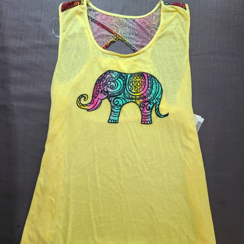 New Women's Plus 2X Bohemian Elephant Tank Top